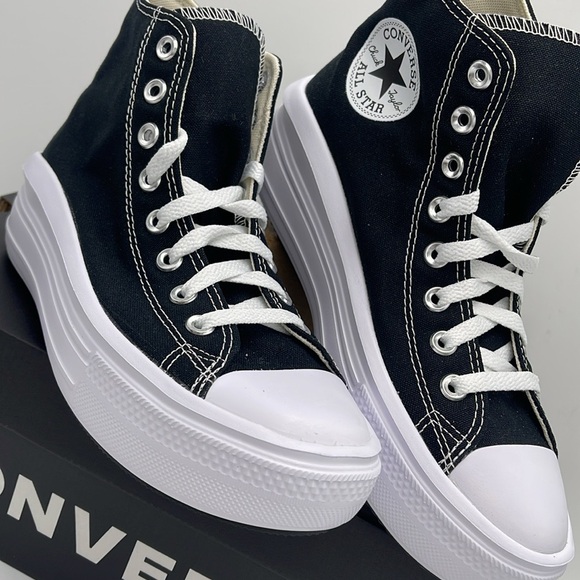 Converse WMNS CTAS MOVE HI
BLACK/NATURAL IVORY/WHITE 568497C Platforms Sneakers - Picture 4 of 16